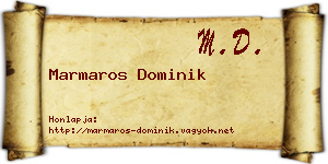 Marmaros Dominik névjegykártya